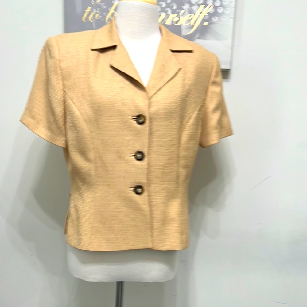 Lord & Taylor Tan Short Sleeve Blazer